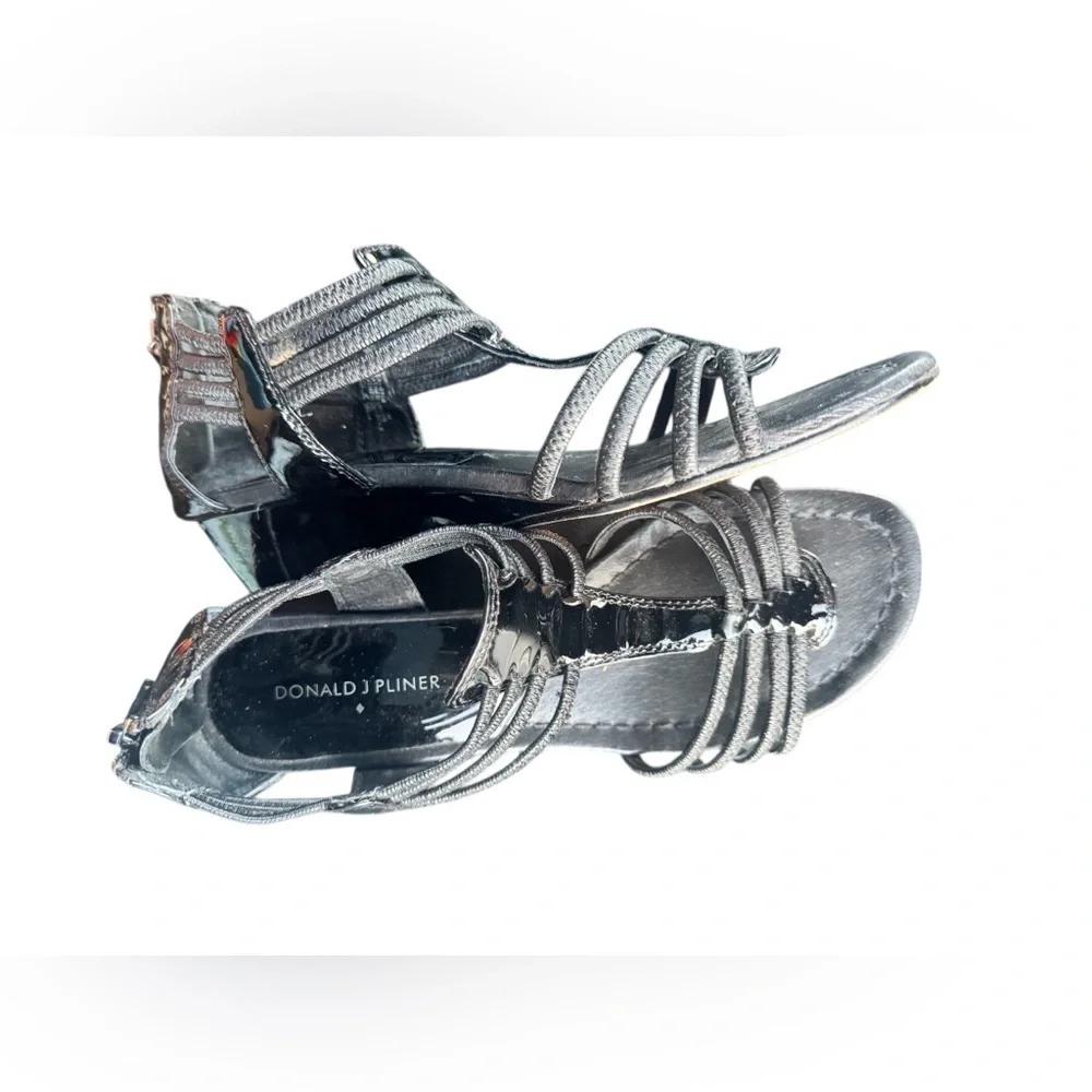 Donald J. Pliner Black Gladiator Style Wedges Size 8